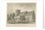 Caverswall Church: sepia drawing, 1844 by John Buckler
