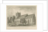 Caverswall Church: sepia drawing, 1844 by John Buckler