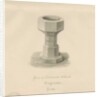 Font in Caverswall Church: sepia drawing, 1840 by John Buckler
