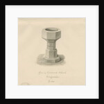 Font in Caverswall Church: sepia drawing, 1840 by John Buckler