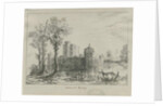 Caverswall Castle: ink sketch, nd [?19th cent] by School English