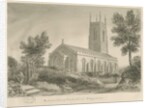Cheadle Church: sepia drawing, 1841 by John Chessell Buckler