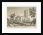 Cheadle Church: sepia drawing, 1841 by John Chessell Buckler