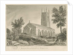 Cheadle Church: sepia drawing, 1841 by John Chessell Buckler