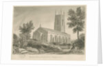 Cheadle Church: sepia drawing, 1841 by John Chessell Buckler