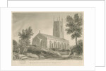 Cheadle Church: sepia drawing, 1841 by John Chessell Buckler