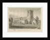 Checkley Church: sepia drawing, 1841 by John Chessell Buckler