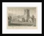 Checkley Church: sepia drawing, 1841 by John Chessell Buckler