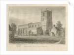 Checkley Church: sepia drawing, 1841 by John Chessell Buckler