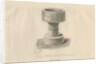 Font in Checkley Church: sepia drawing, 1841 by John Chessell Buckler