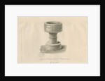 Font in Checkley Church: sepia drawing, 1841 by John Chessell Buckler