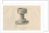 Font in Checkley Church: sepia drawing, 1841 by John Chessell Buckler