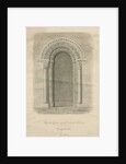 Codsall Church - South Doorway: sepia drawing, 1843 by John Buckler