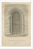 Codsall Church - South Doorway: sepia drawing, 1843 by John Buckler