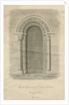 Codsall Church - South Doorway: sepia drawing, 1843 by John Buckler