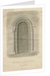 Codsall Church - South Doorway: sepia drawing, 1843 by John Buckler