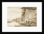 Colwich - Temple near Wolseley Bridge: sepia wash drawing, nd [1837-1838] by Thomas Peploe Wood