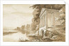 Colwich - Temple near Wolseley Bridge: sepia wash drawing, nd [1837-1838] by Thomas Peploe Wood