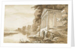 Colwich - Temple near Wolseley Bridge: sepia wash drawing, nd [1837-1838] by Thomas Peploe Wood