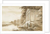 Colwich - Temple near Wolseley Bridge: sepia wash drawing, nd [1837-1838] by Thomas Peploe Wood