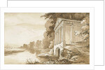 Colwich - Temple near Wolseley Bridge: sepia wash drawing, nd [1837-1838] by Thomas Peploe Wood