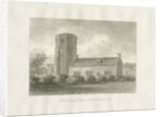 Dilhorne - Church and Grammar School: sepia drawing, 1847 by John Buckler