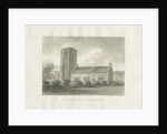 Dilhorne - Church and Grammar School: sepia drawing, 1847 by John Buckler