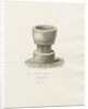 Font in Dilhorne Church: sepia drawing, 1847 by John Buckler