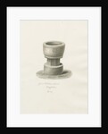 Font in Dilhorne Church: sepia drawing, 1847 by John Buckler