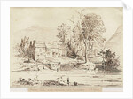 Dovedale - Thorpe Mill: pen and sepia drawing, 1836 by Thomas Peploe Wood