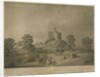 Dudley Castle: - The Keep: aquatint with engraved description by School English