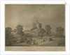 Dudley Castle: - The Keep: aquatint with engraved description by School English