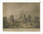 Dudley Castle: - The Keep: aquatint with engraved description by School English