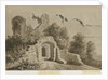 Dudley Castle - The Gateway: red-sepia wash drawing, 8 Jun 1843 by Allen Edward Everitt