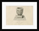 Font in Ilam Church: sepia drawing, 1839 by John Buckler