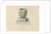 Font in Ilam Church: sepia drawing, 1839 by John Buckler