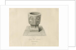 Font in Ilam Church: sepia drawing, 1839 by John Buckler