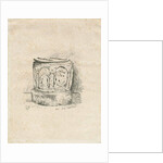 Font in Ilam Church: lithograph, 1855 by School English