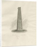 Ilam Church - Ancient Cross: sepia drawing, 1847 by John Buckler