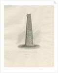 Ilam Church - Ancient Cross: sepia drawing, 1847 by John Buckler