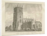 Eccleshall Church: sepia drawing, 1837 by John Buckler