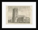 Eccleshall Church: sepia drawing, 1837 by John Buckler