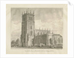 Eccleshall Church: sepia drawing, 1837 by John Buckler