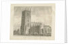 Eccleshall Church: sepia drawing, 1837 by John Buckler