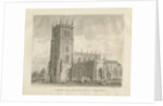 Eccleshall Church: sepia drawing, 1837 by John Buckler