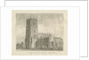 Eccleshall Church: sepia drawing, 1837 by John Buckler