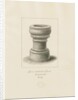 Font in Eccleshall Church: sepia drawing, 1837 by John Buckler