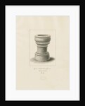 Font in Eccleshall Church: sepia drawing, 1837 by John Buckler