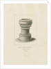 Font in Eccleshall Church: sepia drawing, 1837 by John Buckler