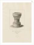 Font in Eccleshall Church: sepia drawing, 1837 by John Buckler